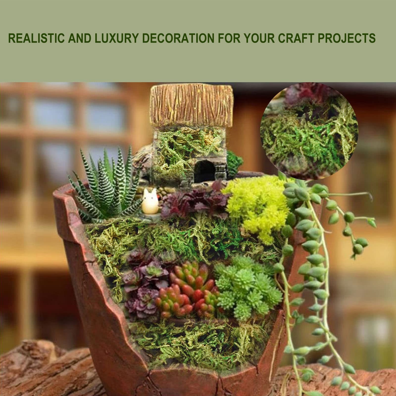 Fake Moss Artificial Moss for Potted Plants Greenery Moss(4OZ) Home Decor Fai…