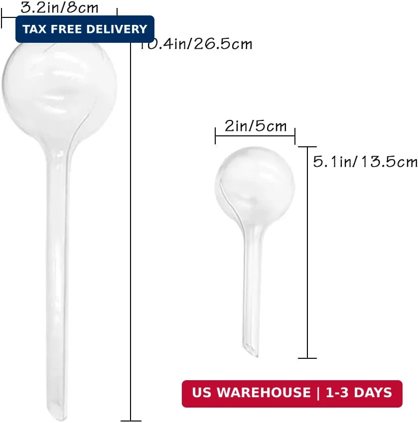 Irrmshr 10 Pack Clear Plant Watering Globes,Plastic Self Watering Bulbs for Indo