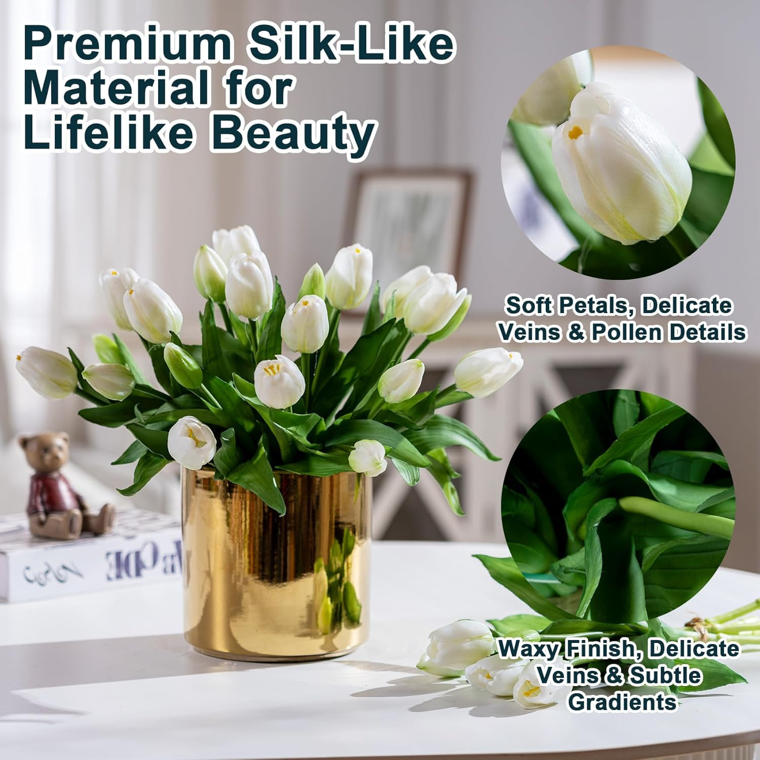 20PCS Artificial Tulip Silk Flowers in Gift Box – Perfect for Home & Events