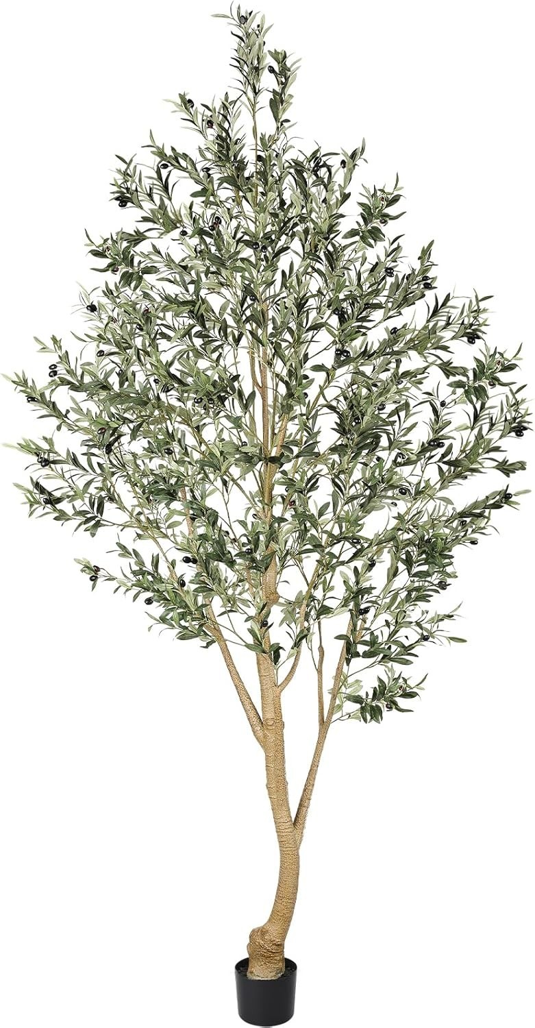 Lifelike 9ft Silk Olive Tree with Bendable Branches – Perfect for Home or Office