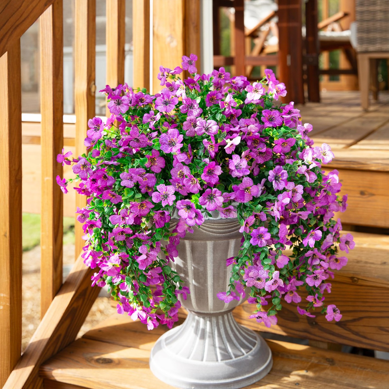 Artificial Faux Hanging Flowers Plants for Outdoor Decor, 2 PCS Outside Fake …
