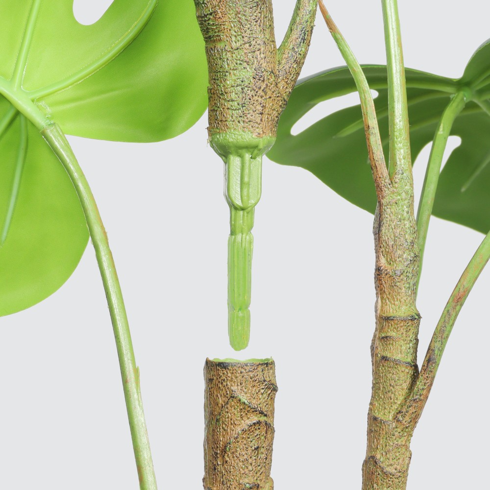 30” Artificial Tropical Alocasia Leaf Plant With White Pot 2pc/set