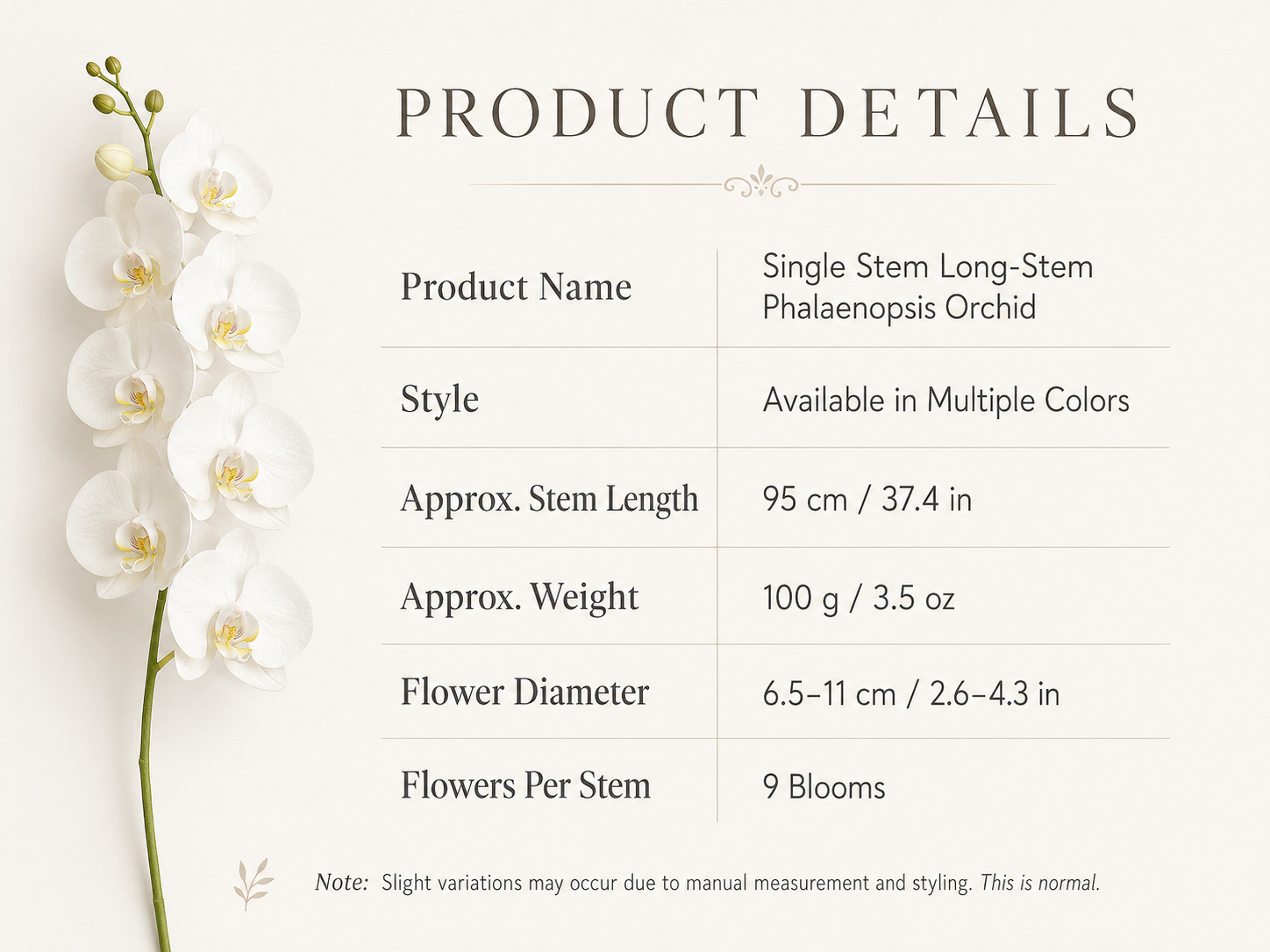 Pink Artificial Phalaenopsis Orchid Stem Faux Orchid Flower Long Stem Home Decor
