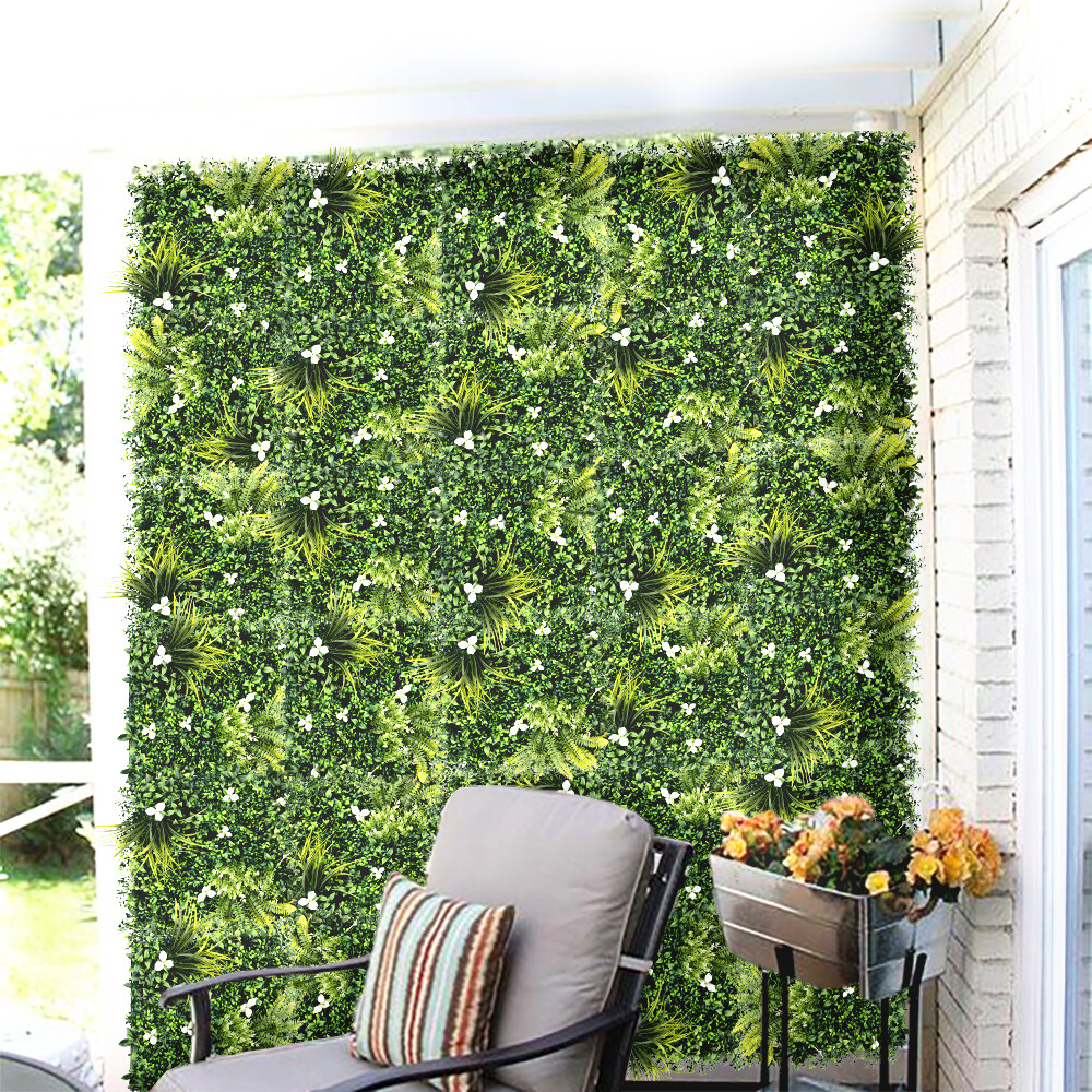 20″x20″ Artificial Faux 3D Mixed Panel Leaf Privacy Fence Screen Decor Hedge #5