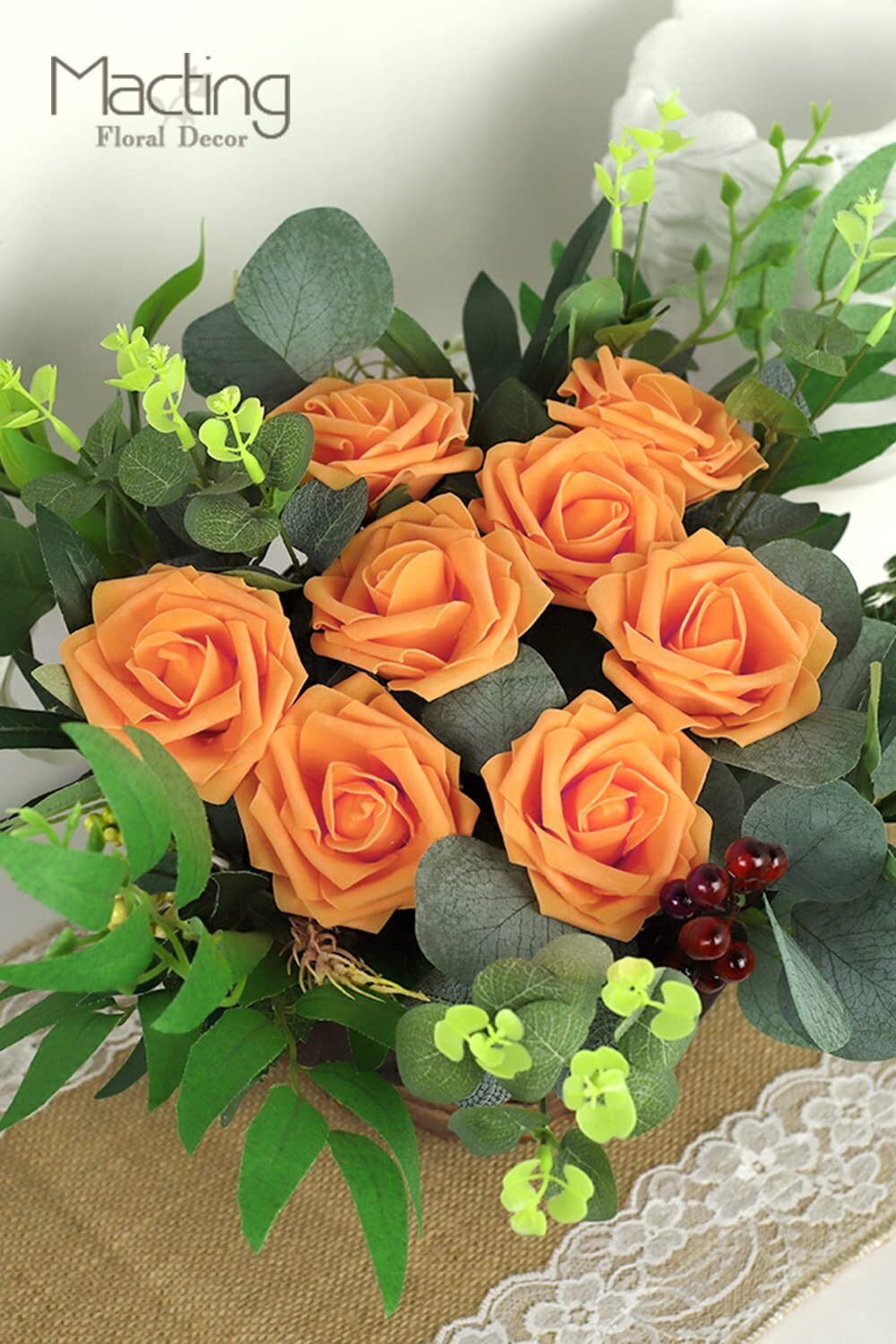 Artificial Flower Roses 30pcs Real Touch Fake Foam Roses with Stems for DIY B…
