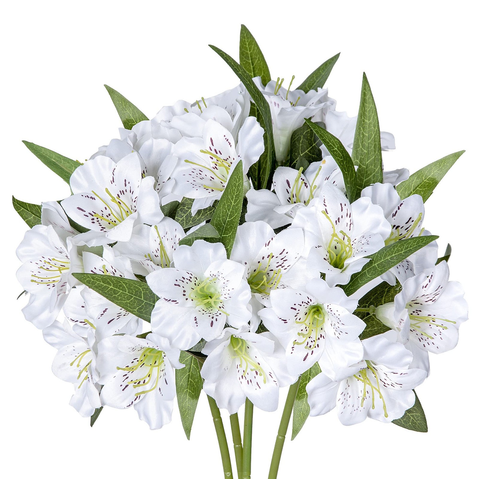 Alstroemeria Artificial Flowers 18″ Long Stems Faux Bouquet Silk Petals Weddi…