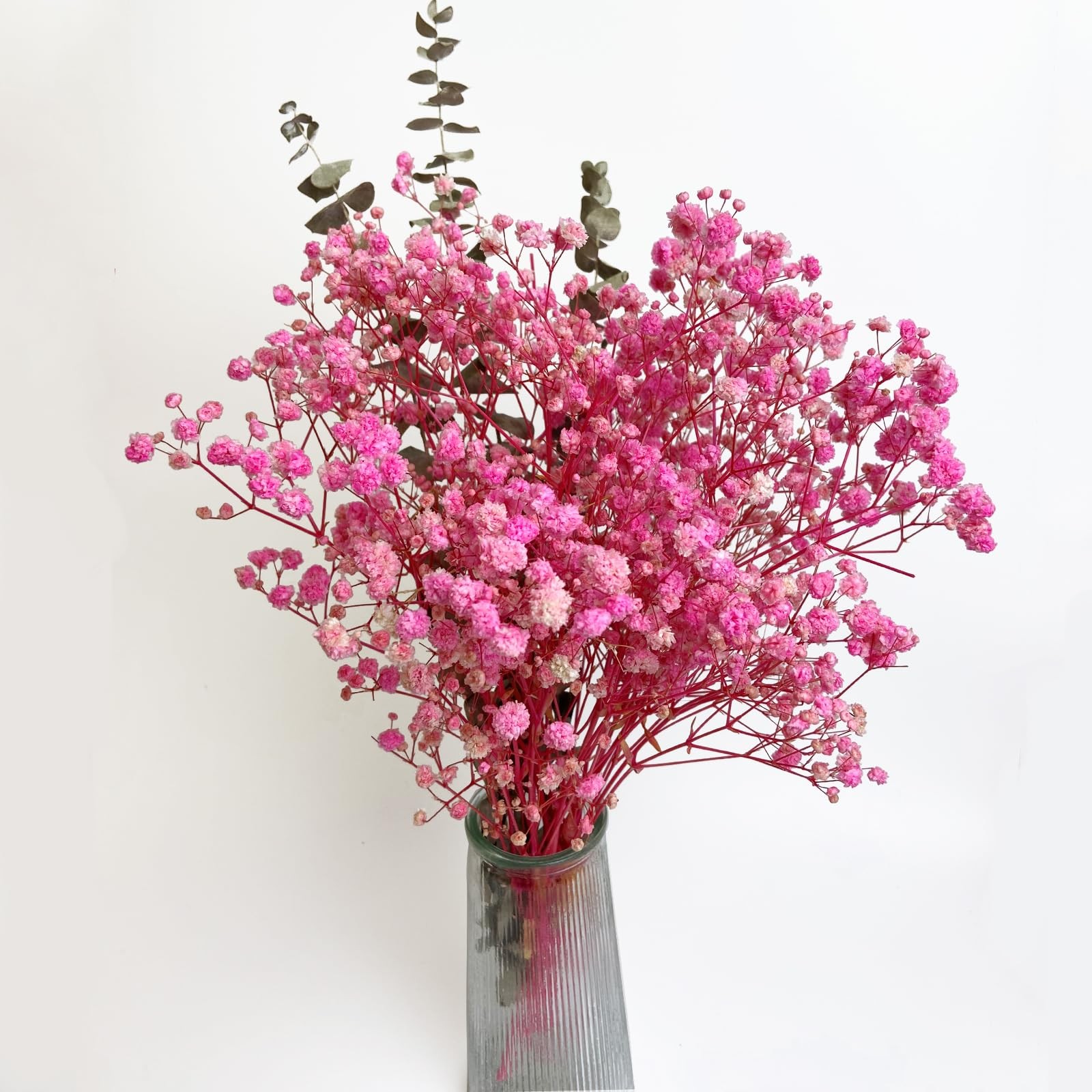 Dried Flower Bouquets, Preserved Pink Baby’s Breath with Eucalyptus for Decor…