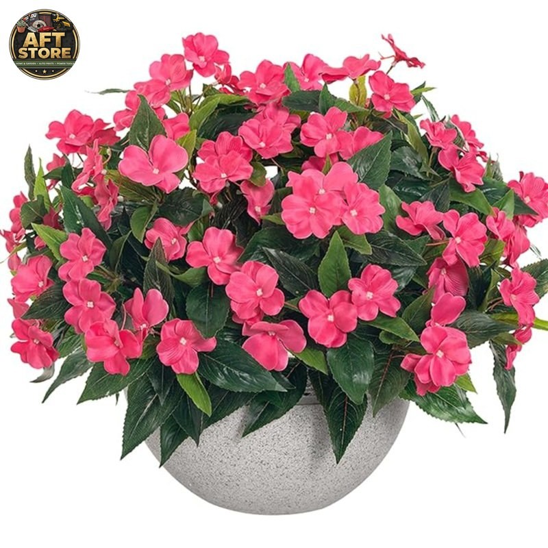 4Pcs Primrue Artificial Impatiens Flowers For Outdoor Decoration