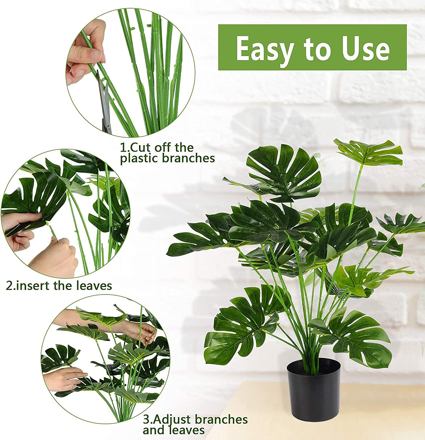 Fake Plants Large, Artificial Floor Plants Tall for Home Office Living Room Deco
