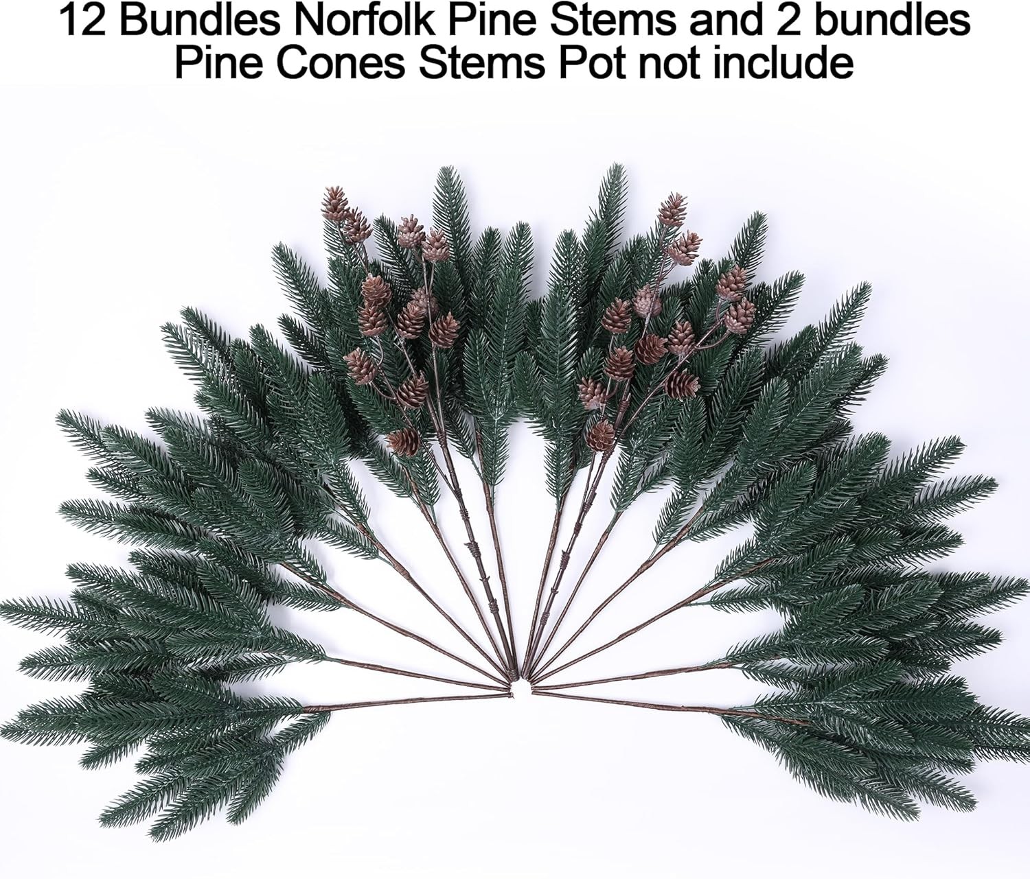 Ivydale 14Pc Faux Norfolk Pine Branches – Real Touch Greenery Stems