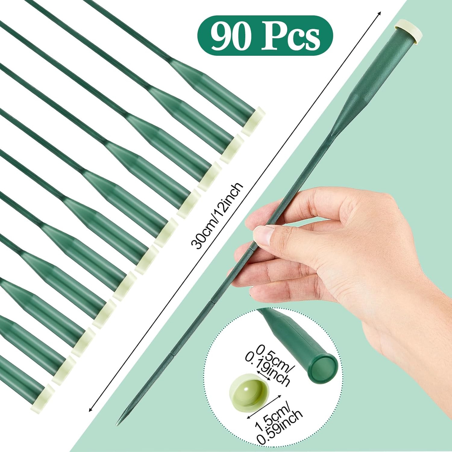 90 Pack 12 Inch Stem Water Tubes w/ Caps Vials for Floral Arrangement