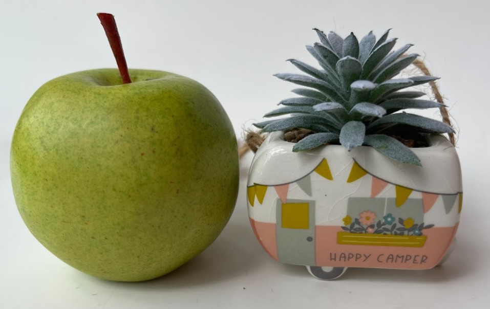 NIB ~ KARMA ~ CERAMIC “CAMPER” SHAPED HANGING SUCCULENT POT ~ 1 or ALL ~ 1+ SHIP