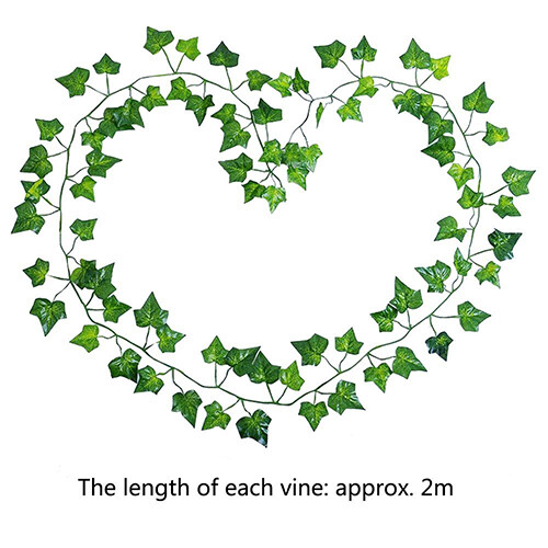 12 Strands Artificial Ivy Garland – 84Ft Fake Green Vines for Wedding Party, Wal