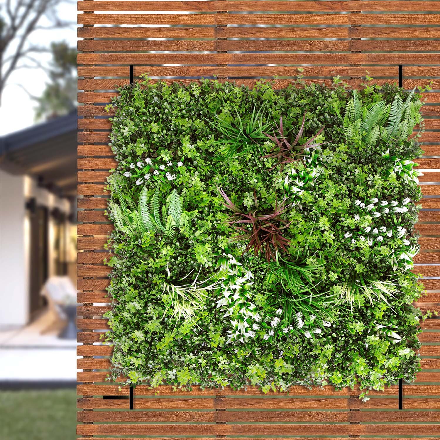 40″ Artificial Faux 3D Mix Leaves Wall Panel Fence Screen Home Outdoor Decor #05