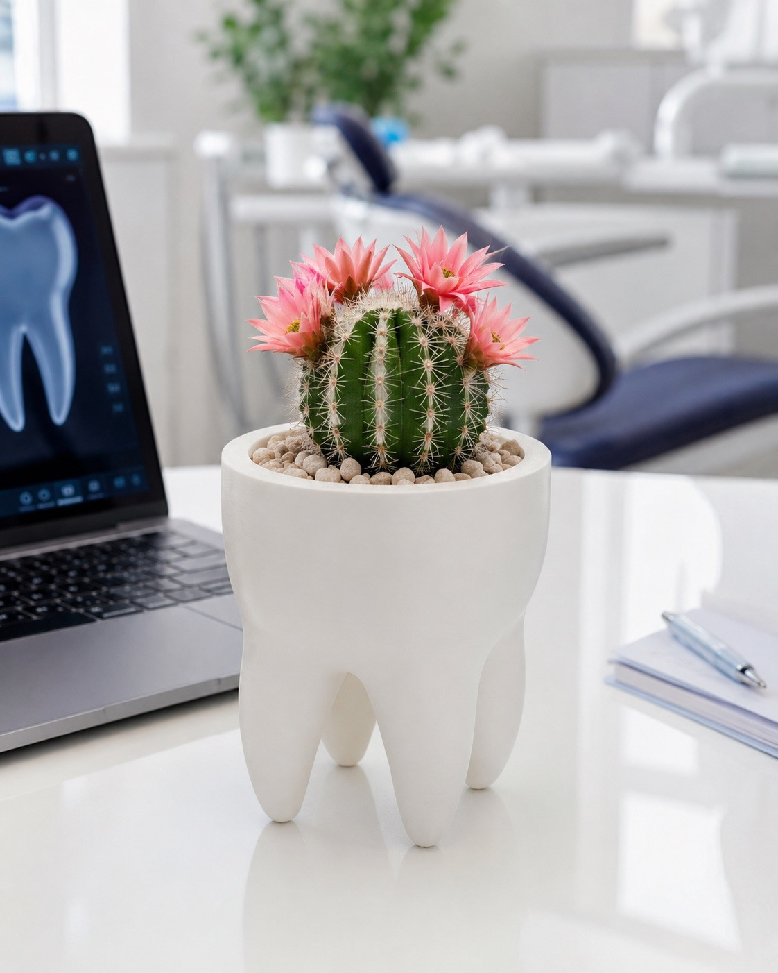 Tooth Shaped Holder Dental Office Decor Candy Bowl Pen Cup Planter 3D Printed