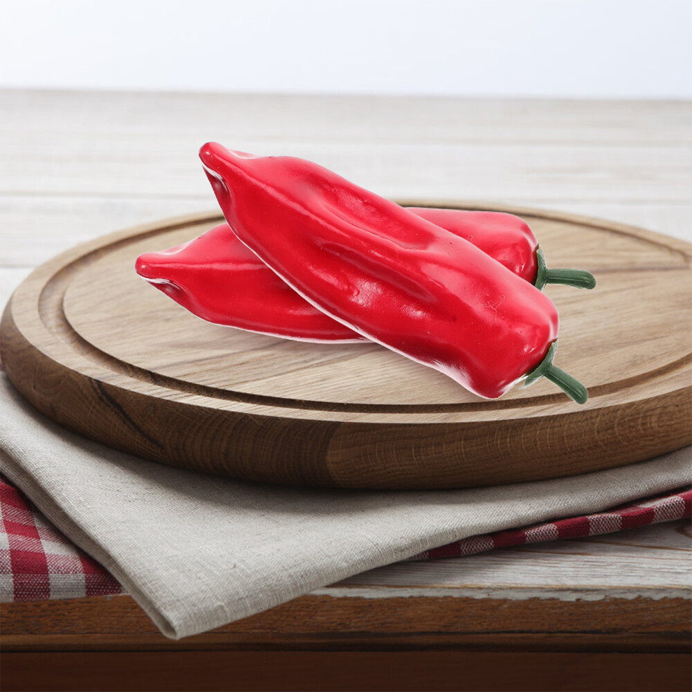 3PCS Red Lifelike Artificial Peppers Simulation Chili