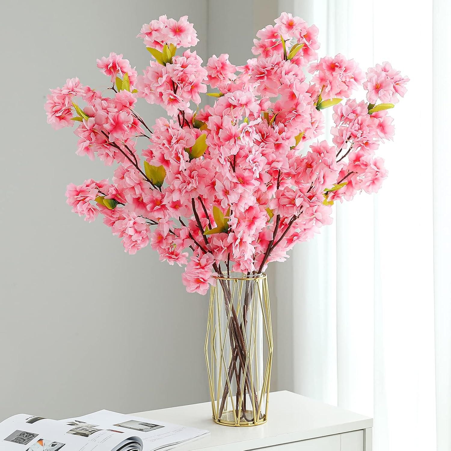 Sakura Artificial Flower Bouquet Wedding Party Table Vase Home Decor!