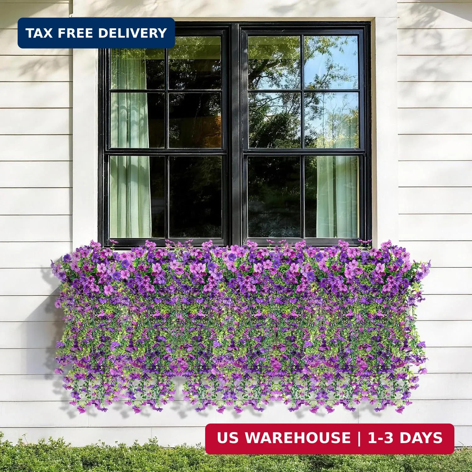Artificial Hanging Flowers for Outdoors Faux Plants Spring Porch Decor, 2 Pcs Fa