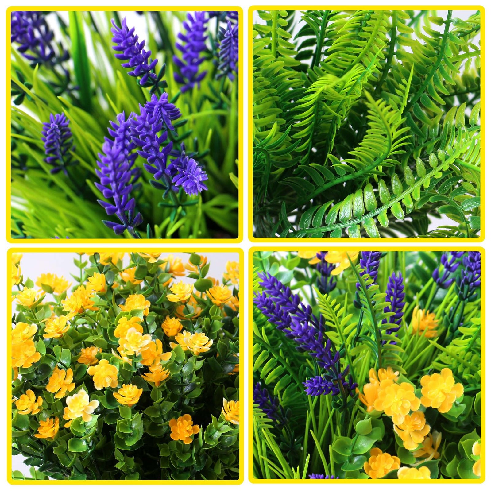 18PCS Outdoor Artificial Plants Flowers Bulk, UV Resistant Fake Monkey Grass …