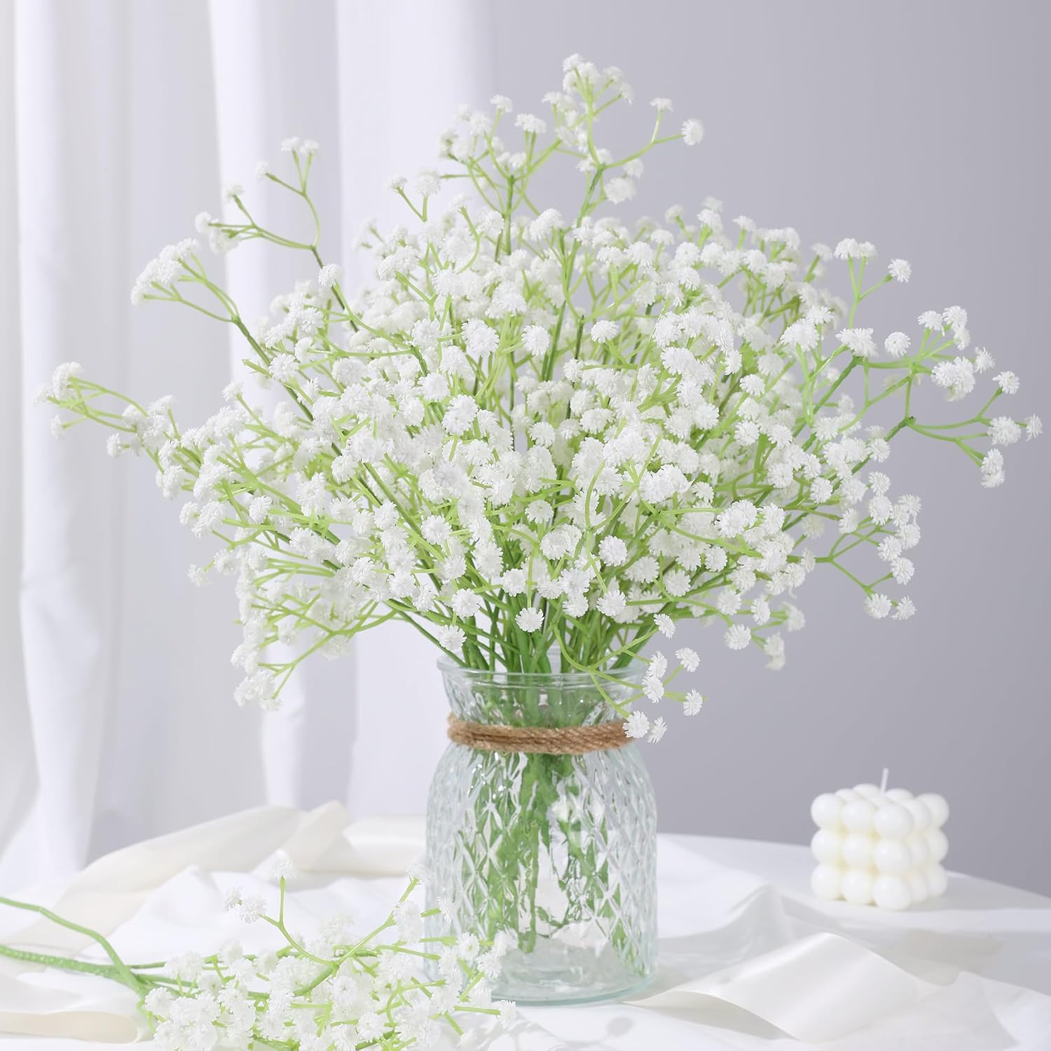 Real Touch Baby’s Breath Artificial Flowers – 30 Pcs for Weddings & Decor