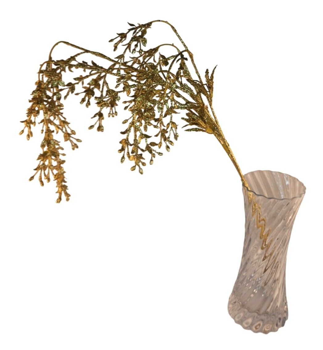 Glittery Gold Artificial Floral Branches For Holiday Decor Centerpiece Crafts