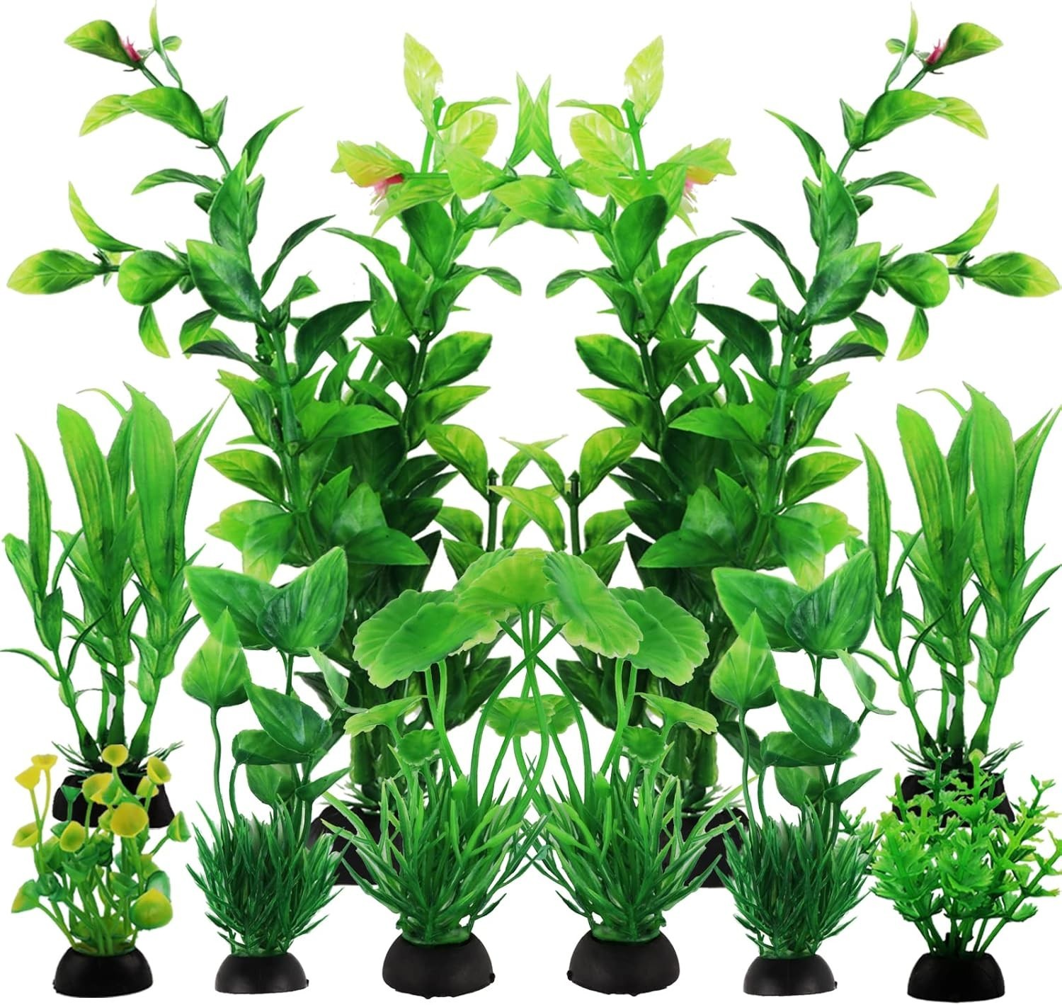 Fish Tank Accessories Aquarium Decorations Plants, 10/25 Pcs Green Fish Tank
