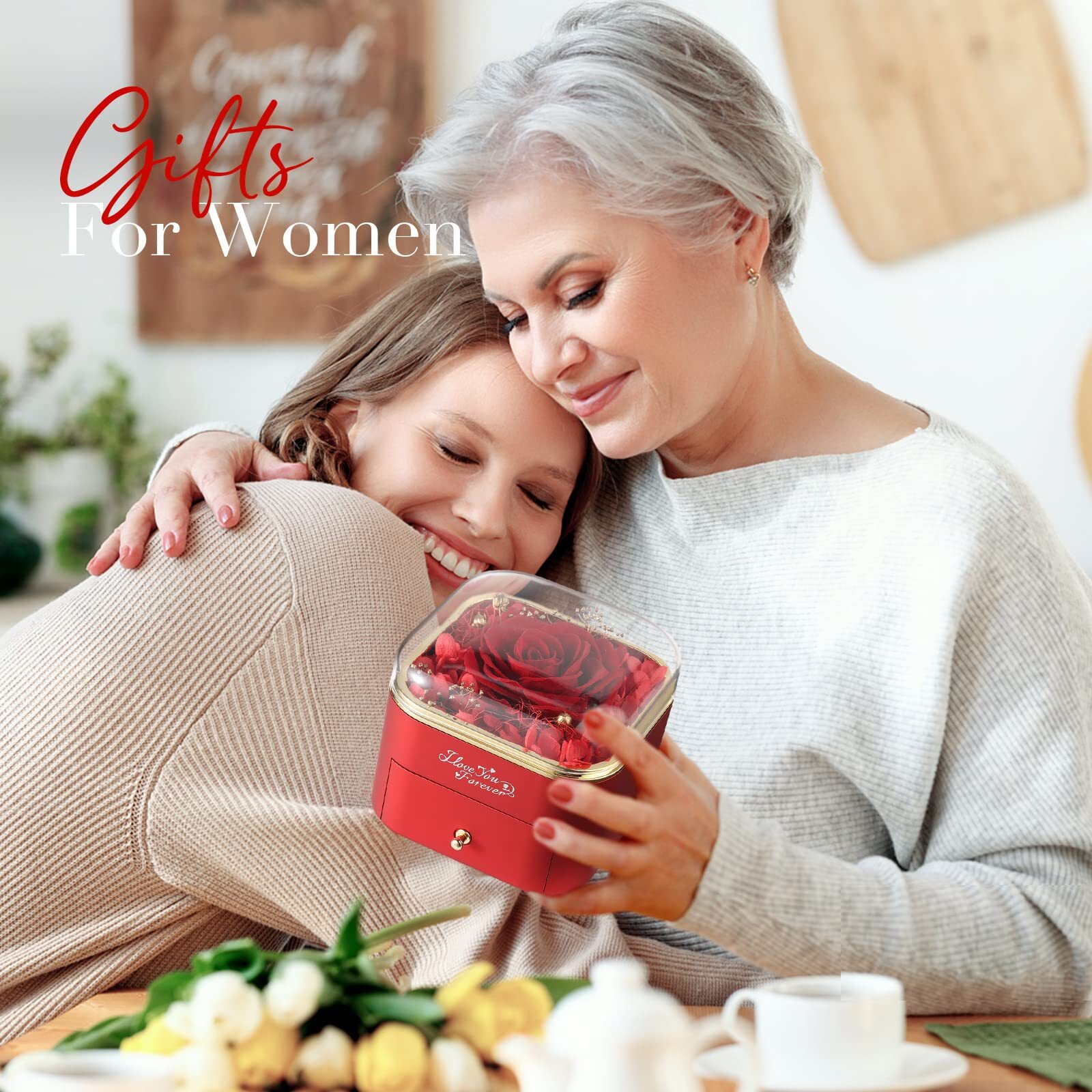 Preserved Real Red Rose Forever Flowers for Special Gifts for Women on Holidays