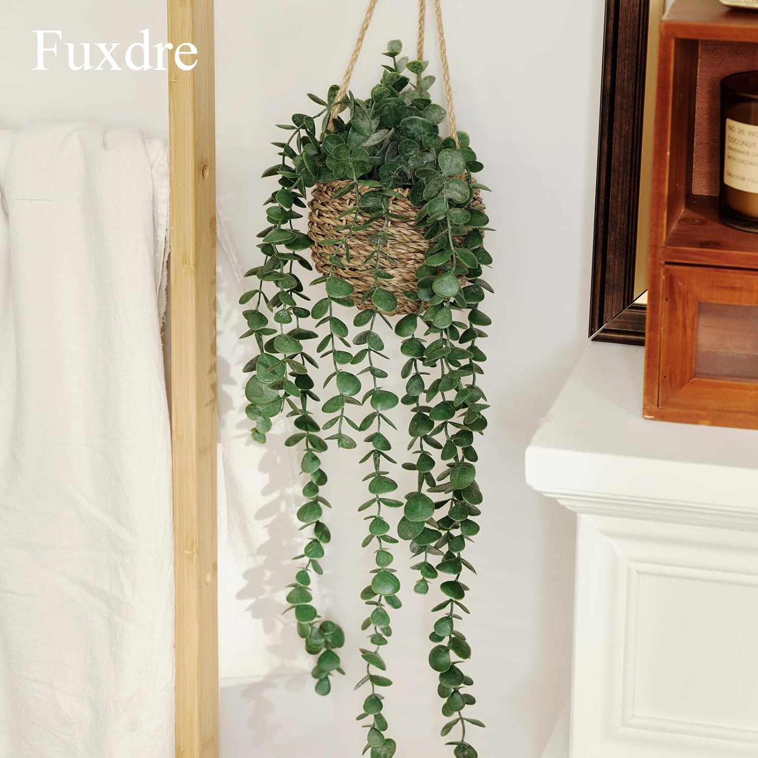 3 Pack Mini Artificial Hanging Greenary Fake Hanging Plants in Basket for Wall L