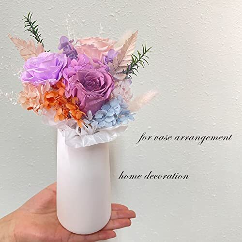 Preserved Flowers Bouquet Natural Real Long Lasting Roses and Flowers, pink