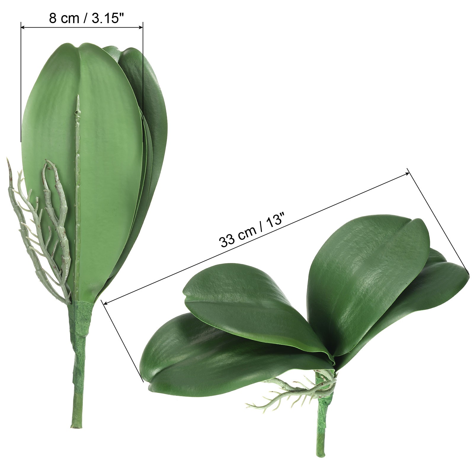3 Pcs 9.45 Inch Faux Orchid Leaves 5 Petals Artificial Leaf