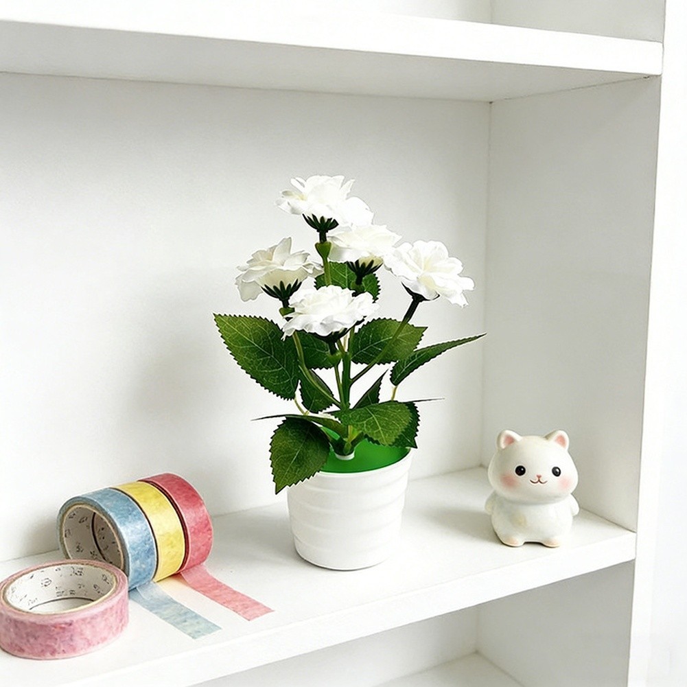 Artificial Rose Table Decor in Pot for Home Living Room Bedroom Styling
