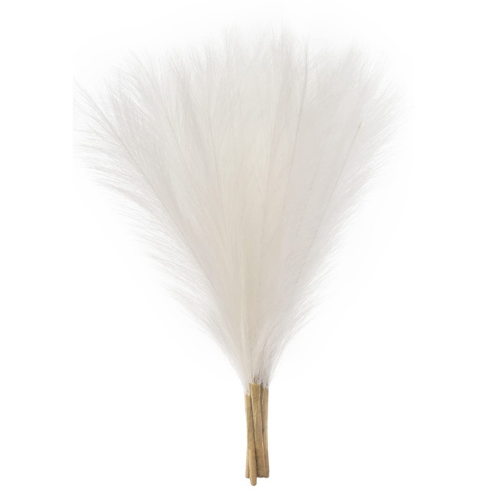Faux Pampas Grass,18In/45Cm Artificial Pampas Grass 5 Stem Pompous Grass8068