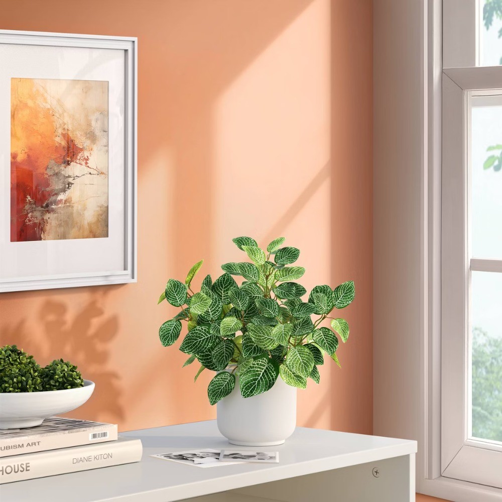 Mosaic Artificial Leaf in White Pot – Room Essentials