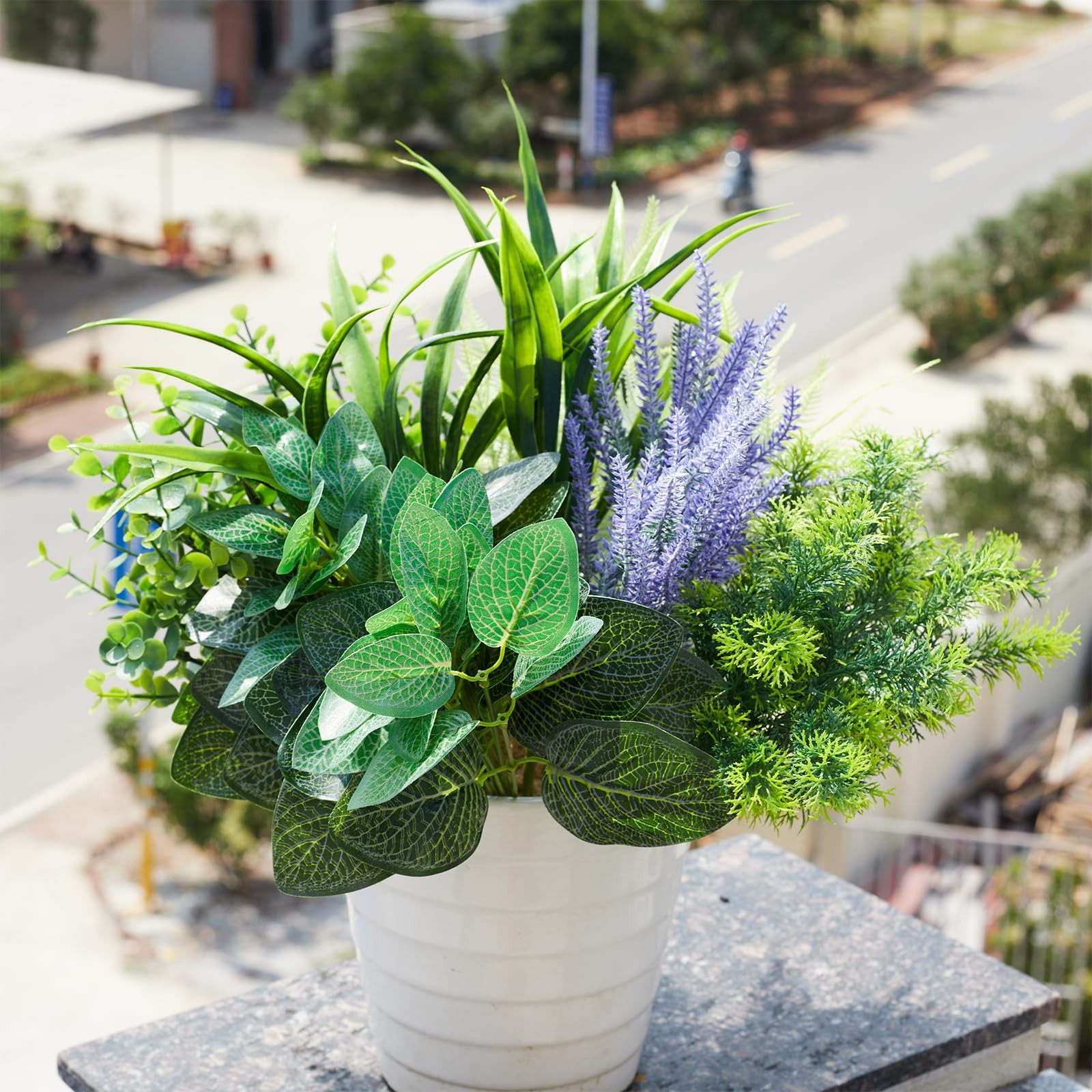 Artificial Plants Outdoor UV Resistant – 12 Bouquets Realistic Artificial Fer…