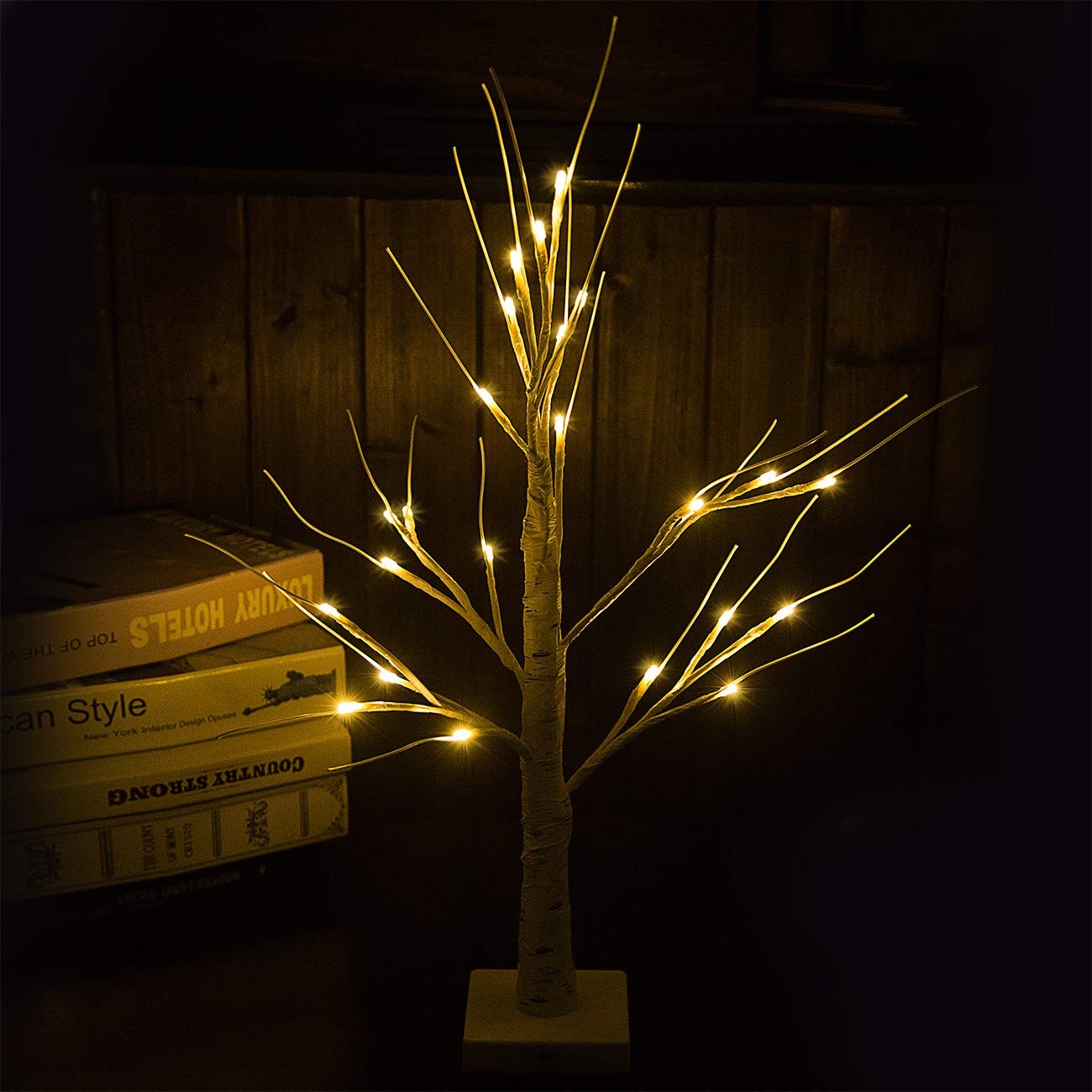 2PCS 2Ft 24 LED Birch Tree Light Bonsai Tree Light Warm White for Home Weddin…