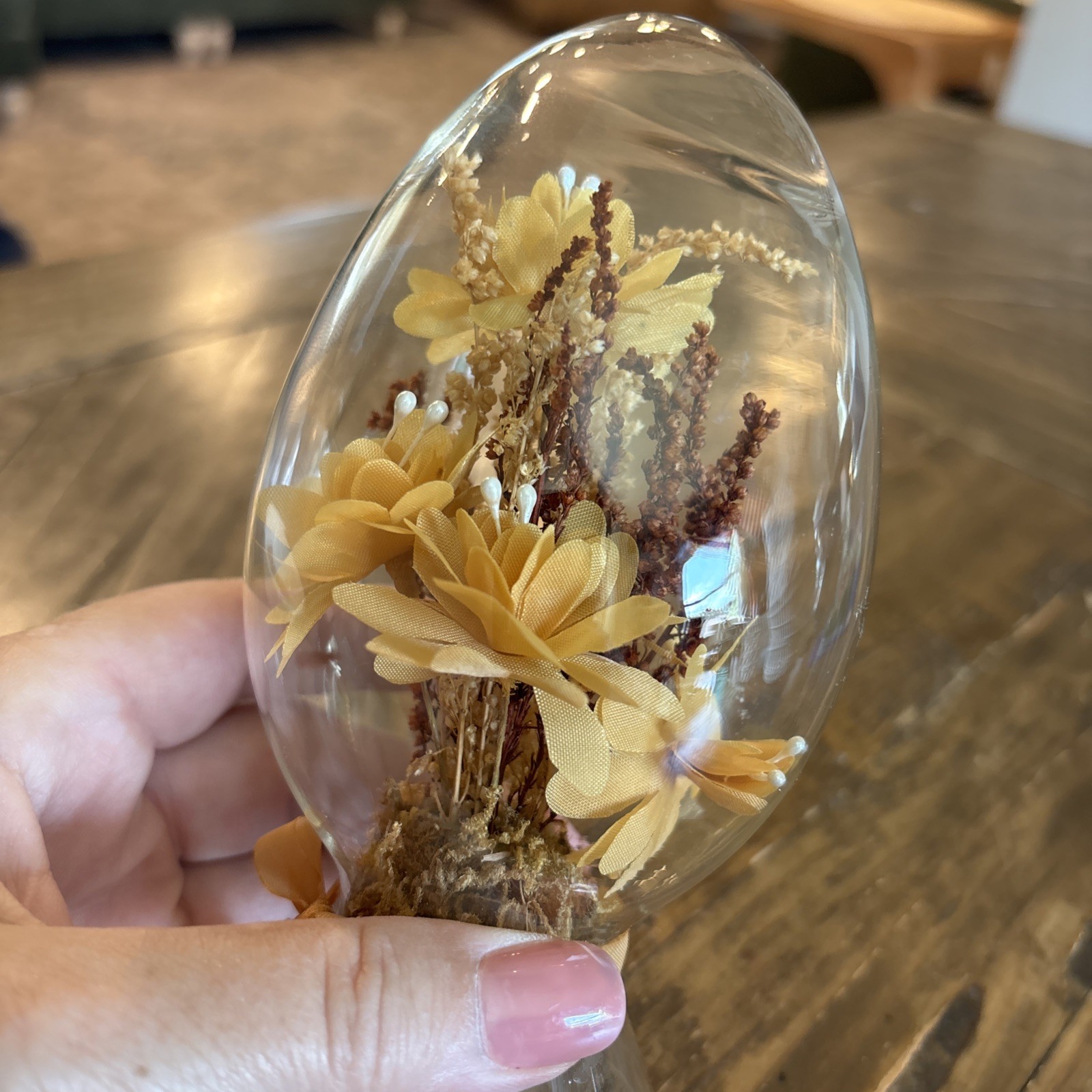 Vintage Dried Flowers Glass Bulb Cork Base