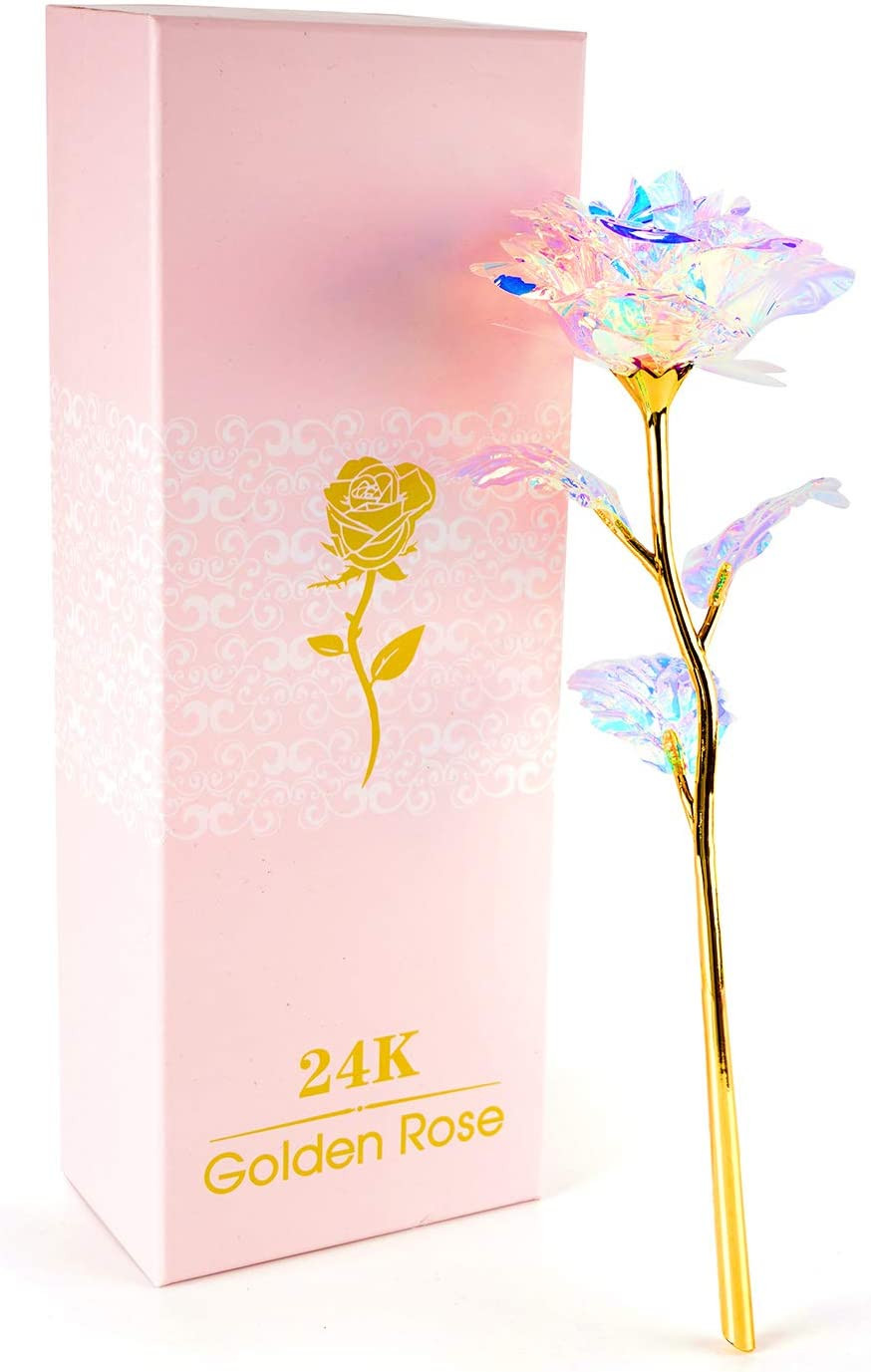 Mothers Day Mom Gifts for Women Birthday Gifts for Women Galaxy Rose Glass Flowe