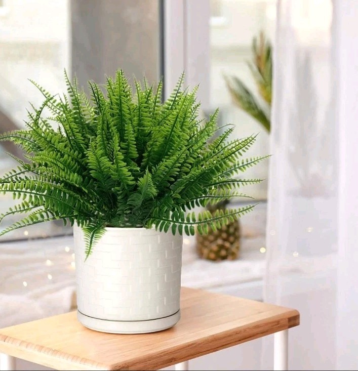12 Pcs Artificial Boston Fake Fern Plants Bushes Faux Shrubs Outdoor Greenery