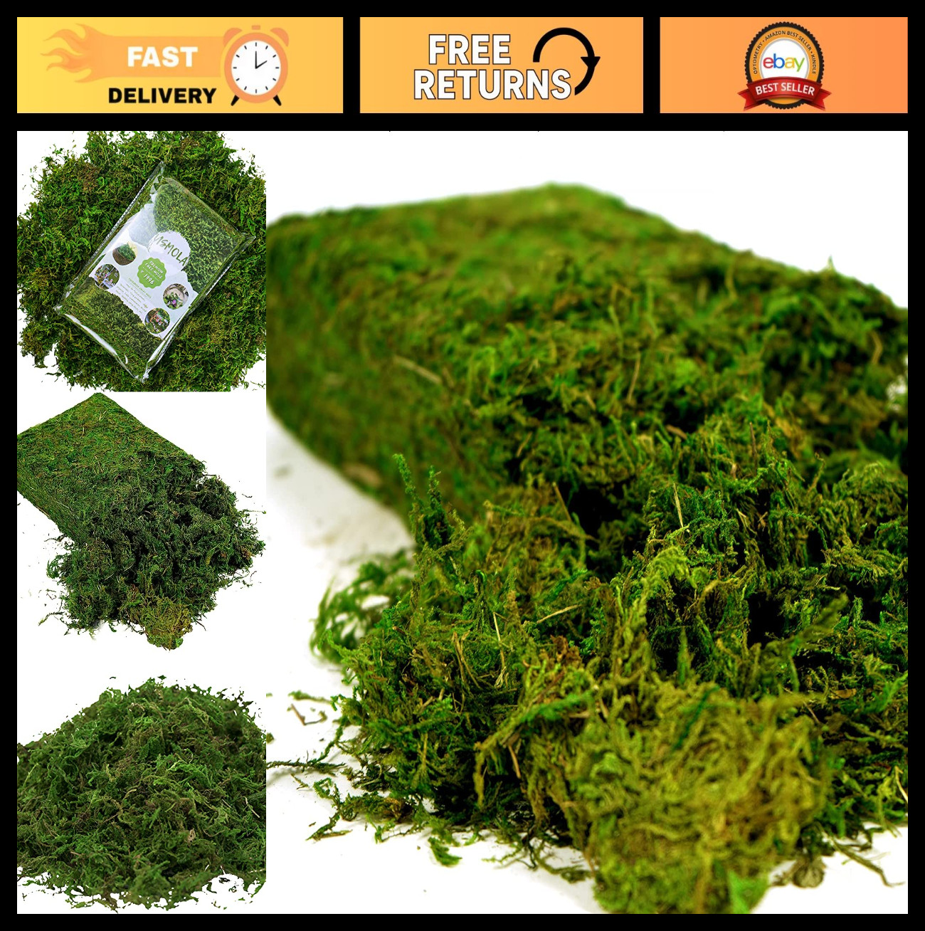 16oz Artificial Moss for Crafts & Decor – Fake Moss for Fairy Gardens, Weddings,