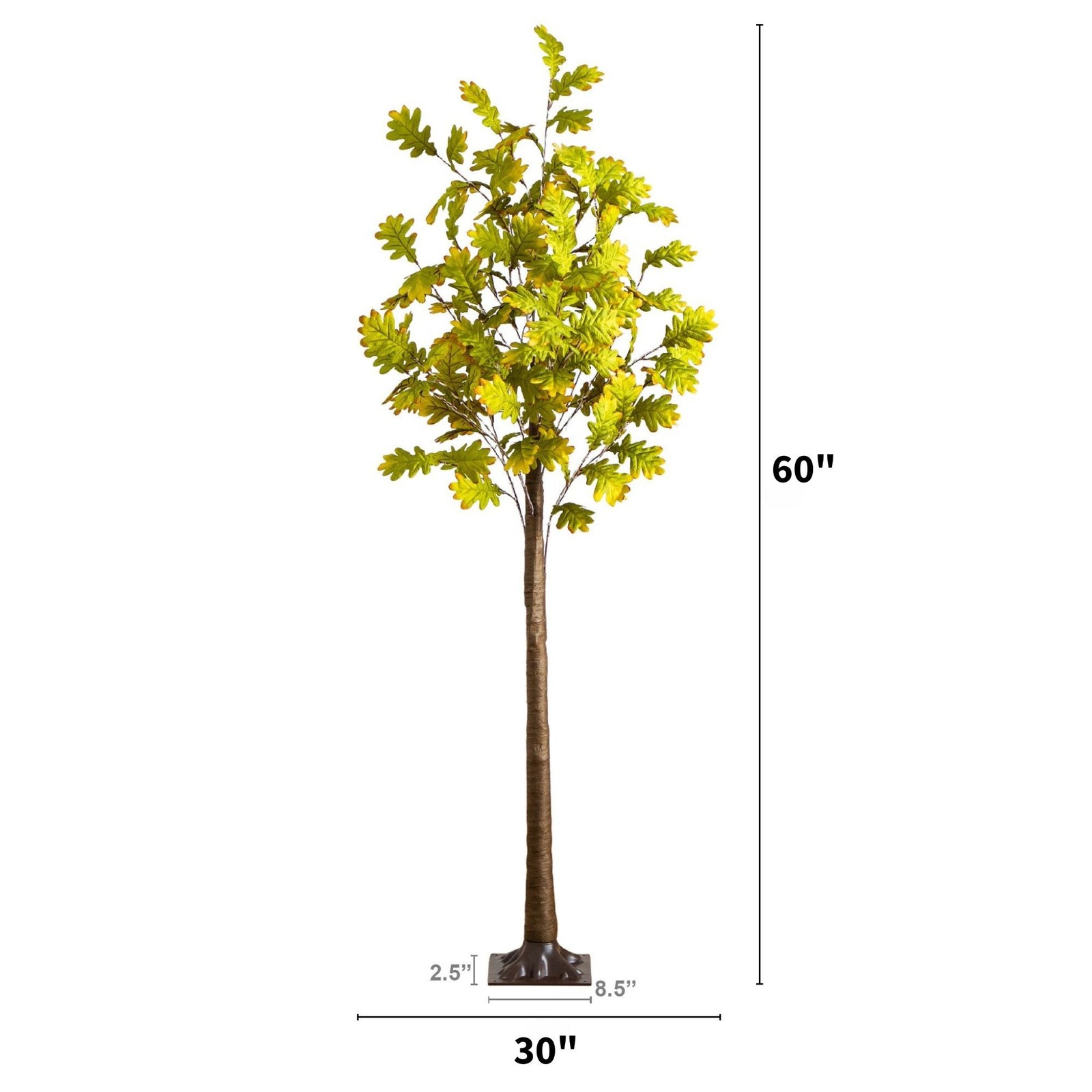 Nearly Natural 5ft Pre-Lit Green Autumn Oak Fall Tree w/ 200 Warm White LED