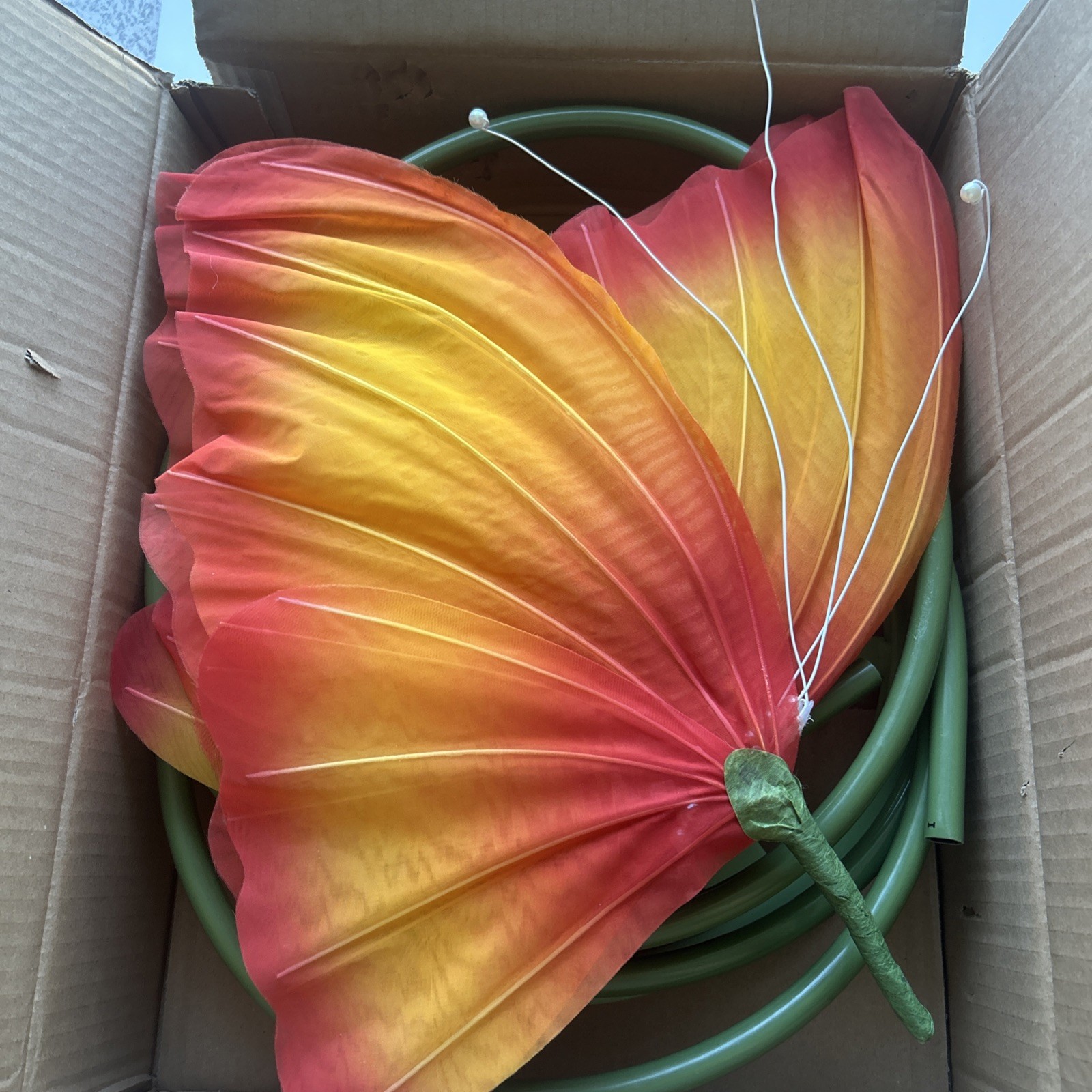 3Pc Large Silk Butterfly Decorations,Big Butterfly Decoration with Standing Base