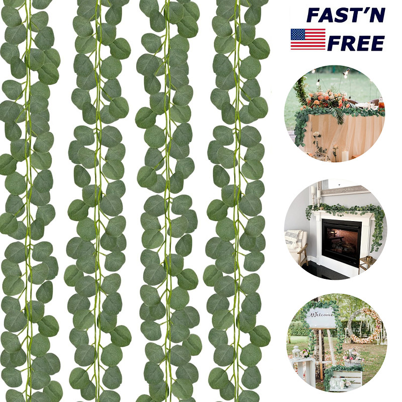 12×Fake Artificial Eucalyptus Garland Greenery Leaf Vine Plant Home Wedding Deco