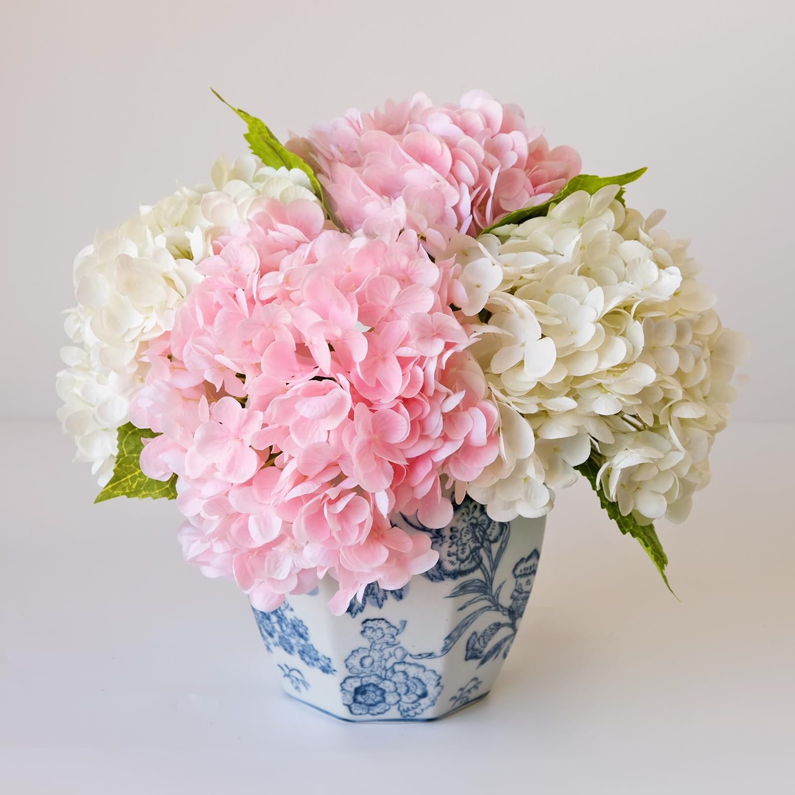 3 Pcs Real Touch Pink Hydrangea Artificial Flowers 21 inch Large Lifelike Lig…