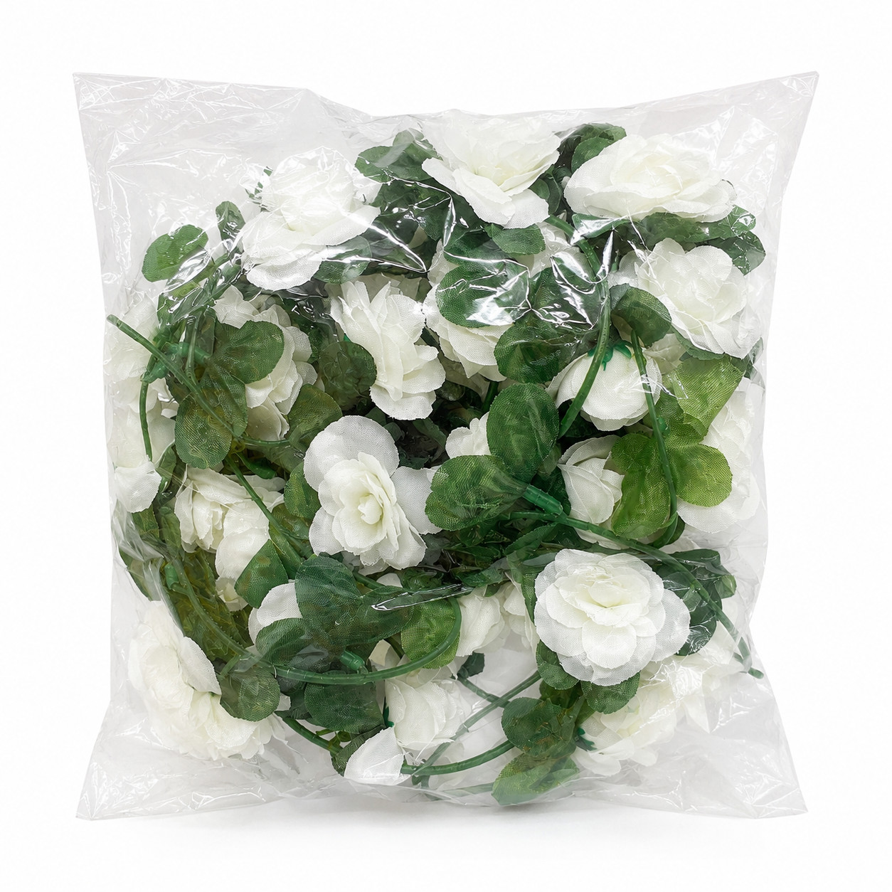 White Rose Artificial Flower Vine Garland for Wedding and Home Decor