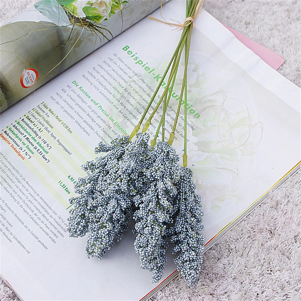6 Pieces /Bundle PE Lavender Artificial Flower Wall Wholesale Plant Decoration B