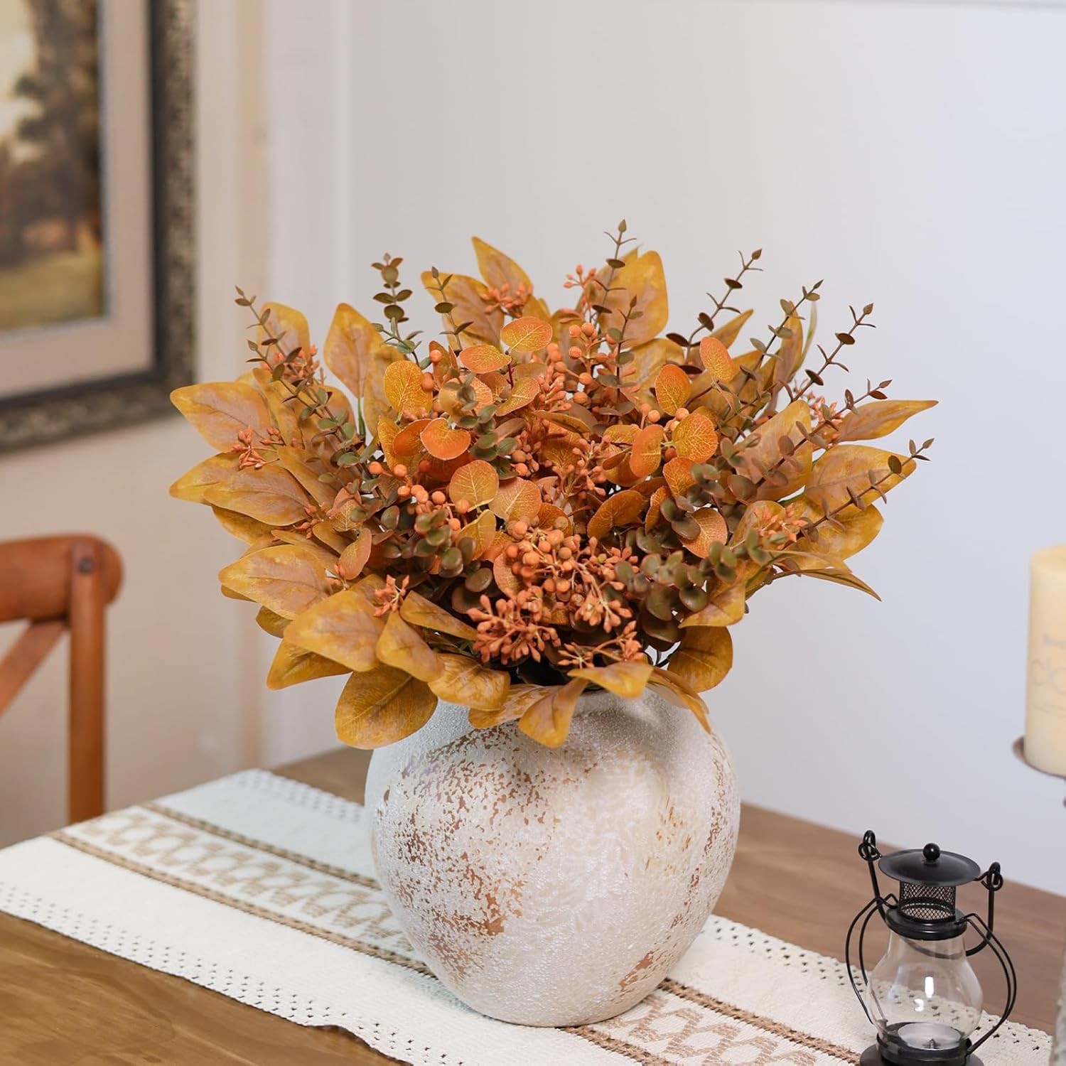 120 pieces of mixed artificial eucalyptus leaves and stems with simulated