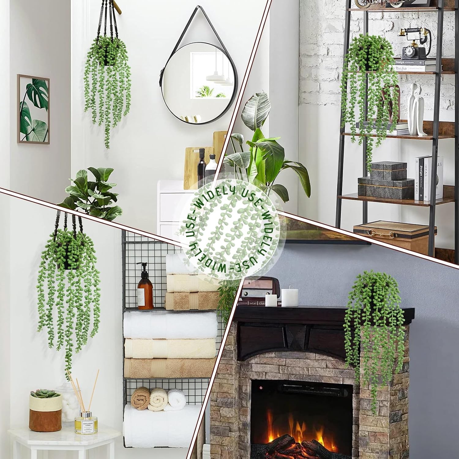 Realistic Artificial String of Pearls Plant – Faux Hanging Succulent Trailing
