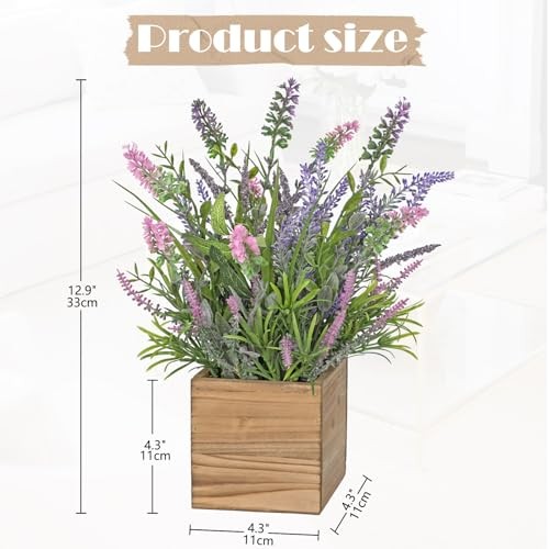 Rustic Lavender Flowers Artificial Lavender Decor Fake Lavender Plant 13″ W.P