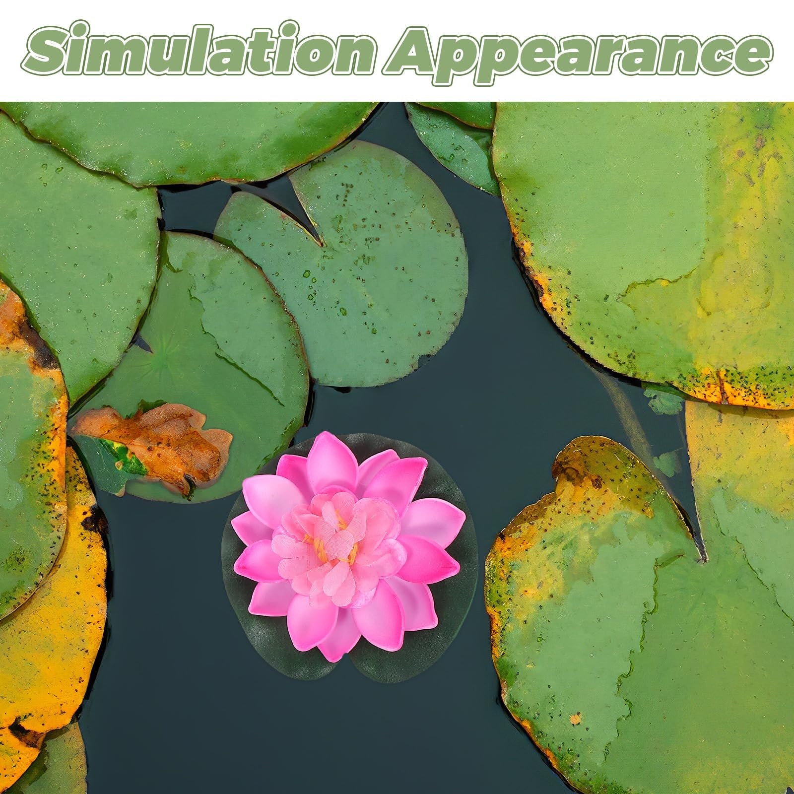6 Pcs Artificial Floating Water Lily, Simulation Lotus Flowers, Multi Color P…