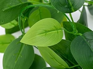 2Pcs Fake Vines Artificial Ivy Garland with Faux Pothos Leaves | Fake Plants